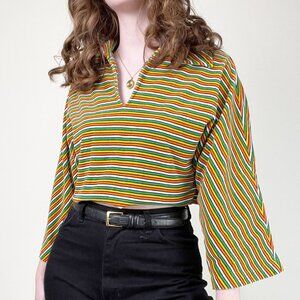 Vintage 70s Crop Top Funky Disco Oversized Eclectic Grandpa Coastal Grandma 70's